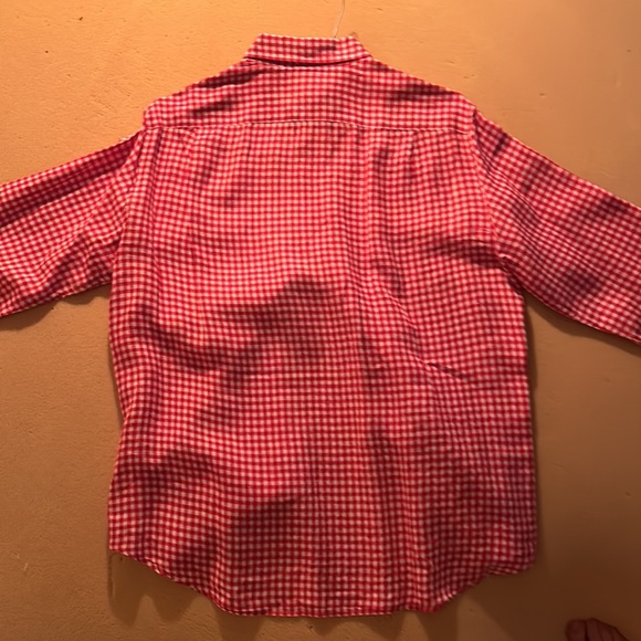 L, Slim Fit, J Crew, Linen, Red Check - Picture 3 of 5